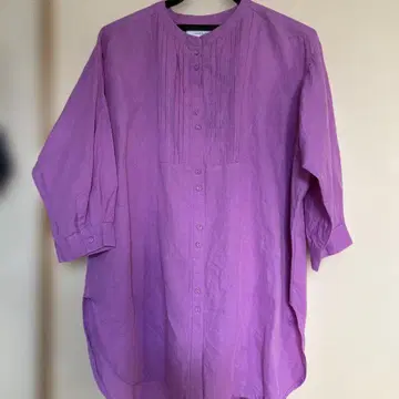 퍼플 핀턱 소매 셔츠