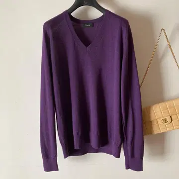 띠어리*사라사라 울 하이 게이지 V넥 니트