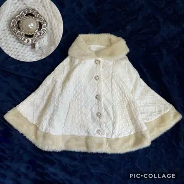 새상품 세실 맥비 라메사 케이블 니트 판초 퍼 펄 버튼 프리