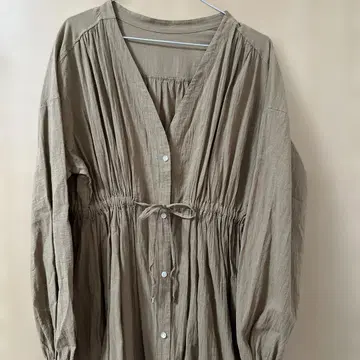 green label relaxing 베이지 롱 셔츠 원피스