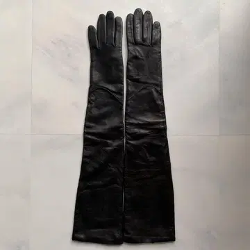 새상품급 여성용 가죽 롱 그로브 블랙 검은색 가죽 장갑 사이즈 6하프