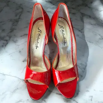 Itarian heels 레드 오픈토 하이힐