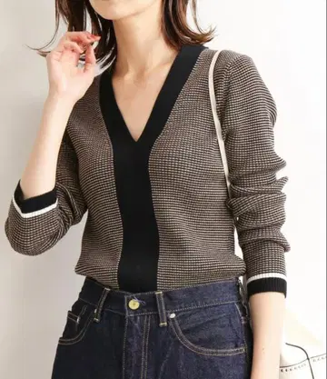 IENA 이에나 3x3 리브 V넥 풀오버