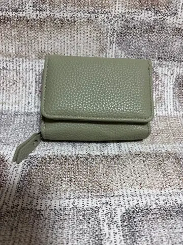 그린 가죽풍 3단 폴더형 지갑