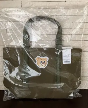 러브리바이페이러 와펜 토트백 올드 테디 다크 그린