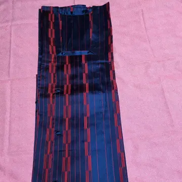 순수 실크 네이비 롱 코트