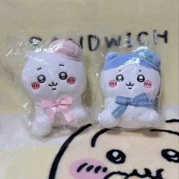 미개봉 새상품 치이카와 하치와레 도쿄 기념품 앉은 봉제 인형 2개 세트