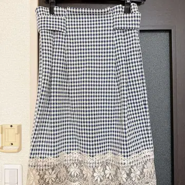 체크 무늬 타이트 스커트