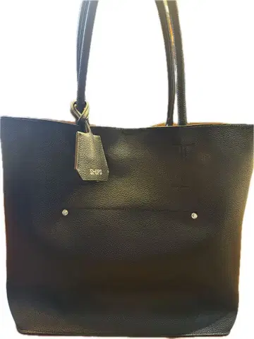 SHIPS 블랙 가죽 토트백