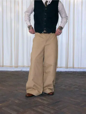 Ins Gale 배기 팬츠 와이드 치노 pushpush asapmode