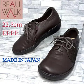 BEAUWALK 통굽 도트 모티브 레이스업 슈즈 브라운 22.5cm