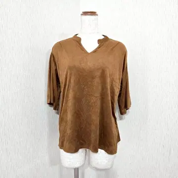 ikka 스웨이드 느낌 풀오버 브라운 ( M ) 루즈핏 가을/겨울