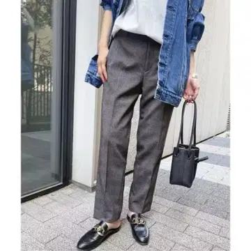 스픽앤스팬 페이크울 테이퍼드 팬츠