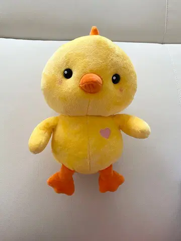 MINISO 병아리 봉제 인형 하트 자수 25cm