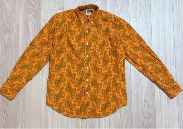 [레어/80s] 케니턴 페이즐리 셔츠 오렌지 빈티지 구제 의류