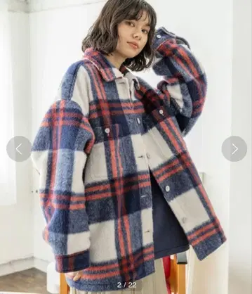 니코앤드 - 샤기 체크 자켓