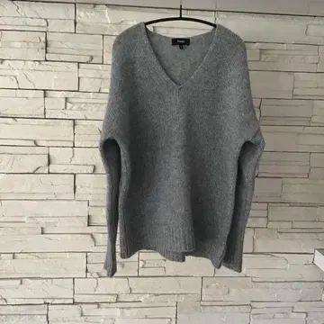 Theory 그레이 V넥 니트 스웨터 M