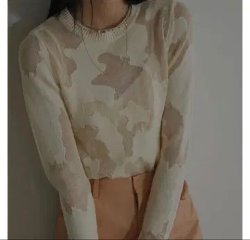 AMERI DEVORER SHEER KNIT 아이보리