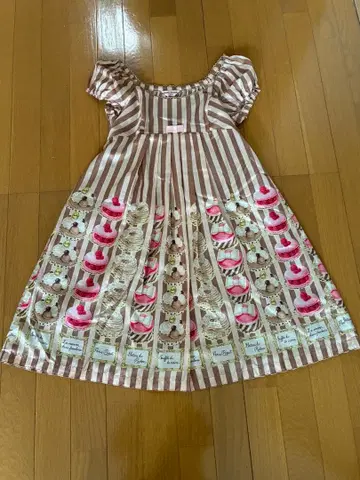 Emily Temple cute 스트라이프 마카롱 프린트 원피스