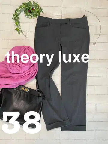 theory luxe+38+접이식+크롭 팬츠+M+기장 애매한+그레이