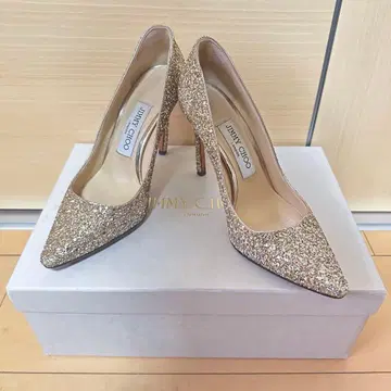 지미추 브라이덜 신발 골드 글리터 펌프스
