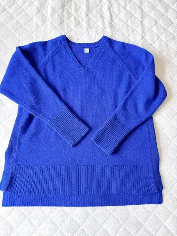 노리즈 니트 스웨터 블루 울 캐시미어