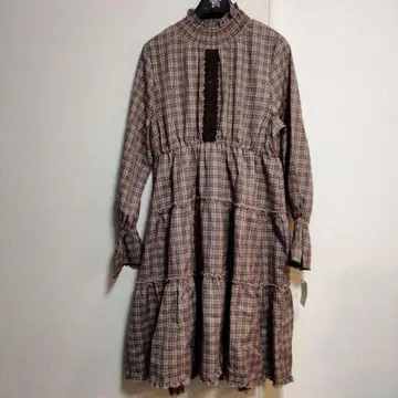 axes femme 체크 무늬 긴팔 원피스 택 포함 새상품