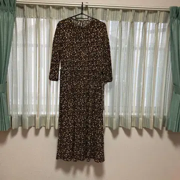 롱 원피스 7부 소매 네이비