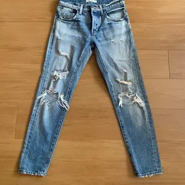 새상품급 moussy 데미지 가공 슬림 핏 데님
