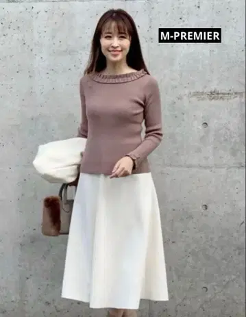 M-PREMIER 프릴 리브 니트 풀오버
