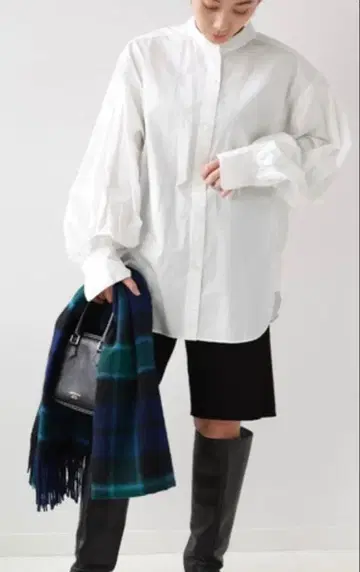 미사용 저널 스탠다드 레리움 코튼 개더 슬리브 셔츠