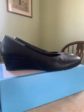 REGAL 워커 블랙 웨지솔 펌프스 24.5cm