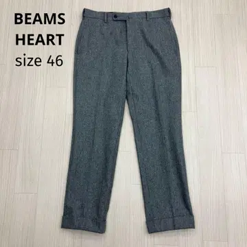 BEAMS HEART 울 슬랙스 테이퍼드 팬츠 그레이 46