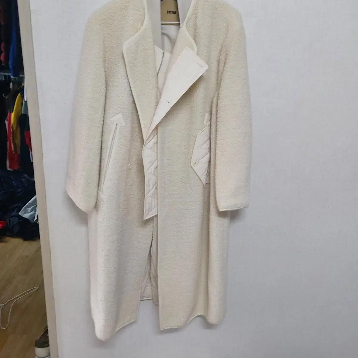 SYSTEM System Ivory Fuzzy Long Coat