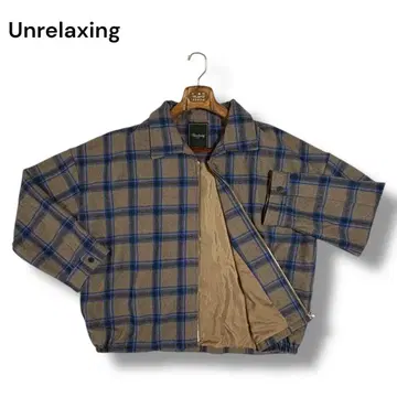 Unrelaxing 체크 패턴 자켓 헌팅 코트 밀리터리