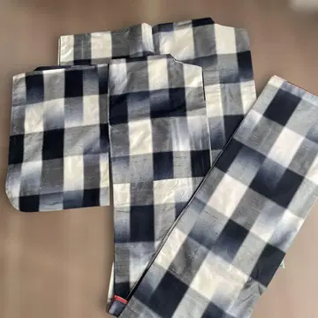 명주 앙상블 시치케 포함 쿨 캐주얼 체크 무늬