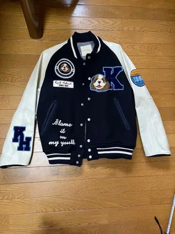 K.H. 바시티 자켓 네이비/화이트