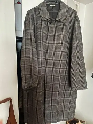 LENO 체크 무늬 롱 코트