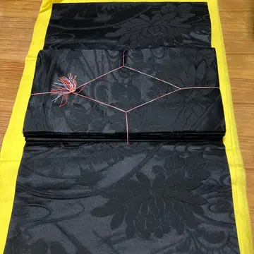 블랙 꽃무늬 나고야 오비