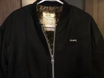 X-GIRL 블랙 레오파드 MA-1 리버서블 자켓