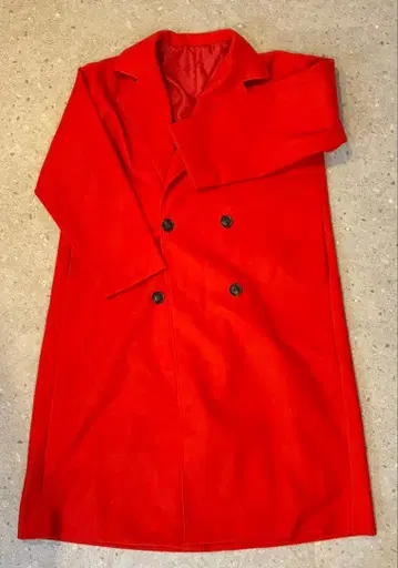 여성용 롱 코트 빨간색