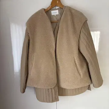 리버서블 퀼팅 자켓 베이지