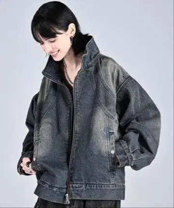 ADRER 3웨이 지퍼 슬리브 블라스트 데님 블루종 인디고 블루