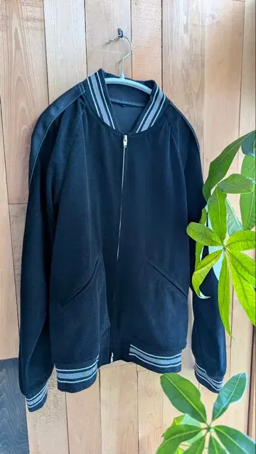 BEAMS 벨로아지 블루종 S 사이즈 블랙 W 지퍼