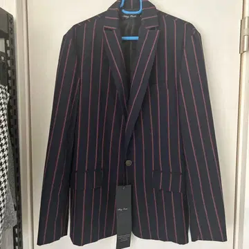 Bling Leads 테일러드 자켓 사이즈 2 네이비 빨간색 스트라이프