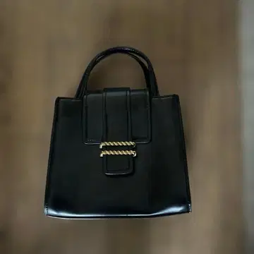 미니 토트백 블랙 골드 체인