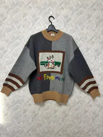 새상품급 Castelbajac 그레이/브라운 하이넥 울 스웨터 3LL