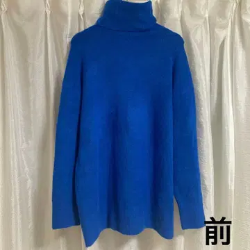 ZARA 로얄 블루 여성용 니트 오버 사이즈