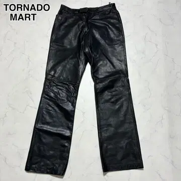 TORNADO MART 가죽 팬츠 소가죽 카우 가죽 블랙 M
