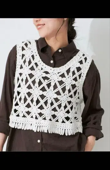 SLOBE IENA 슬로브 이에나 크로셰 니트 베스트